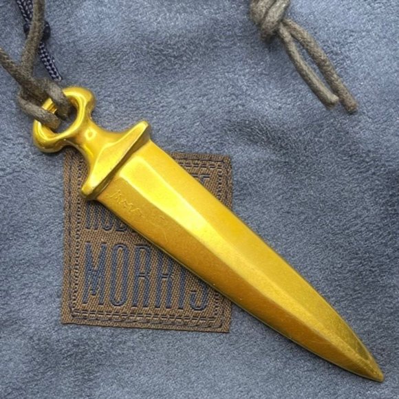 ROBERT LEE MORRIS RLM DAGGER GOLD PLATED SIGNED w/pouch & box - Picture 3 of 6